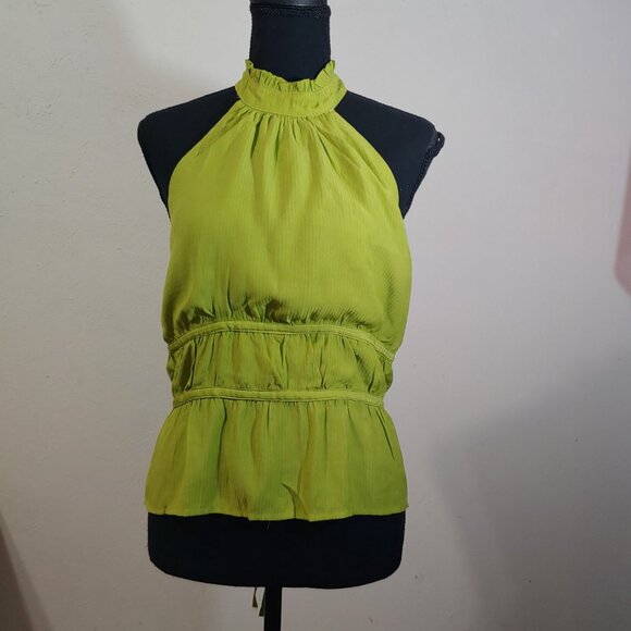 Line and Dot Women's Halter Top Medium Green - Picture 1 of 8